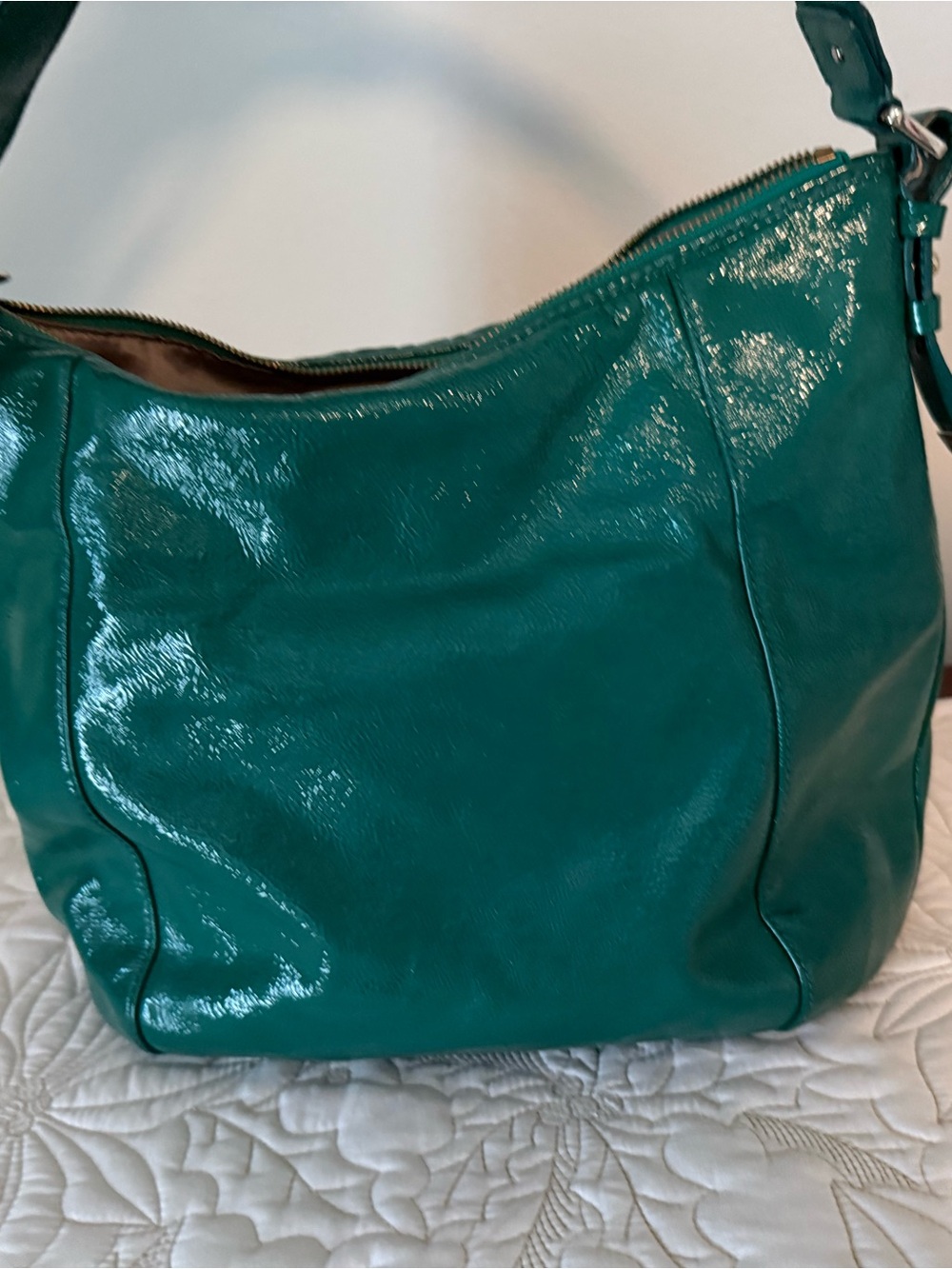 Cole Han Teal Patent Leather Hobo Bag - Women